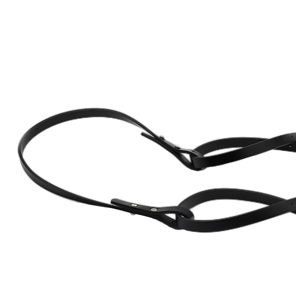 Leather Strap Handle Shoulder Bag Belt For Handmade Weave Handbag Bucket Bag Black