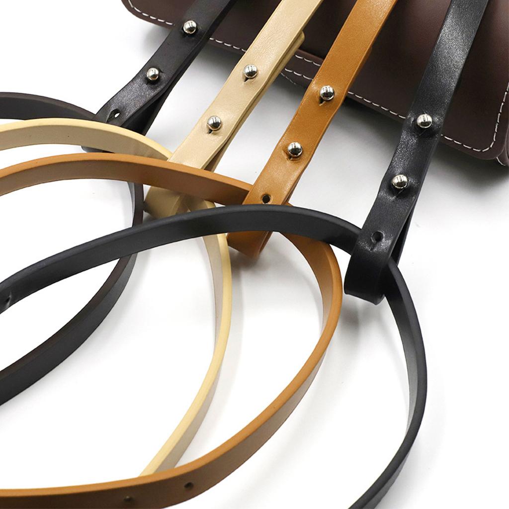 Leather Strap Handle Shoulder Bag Belt For Handmade Weave Handbag Bucket Bag Black