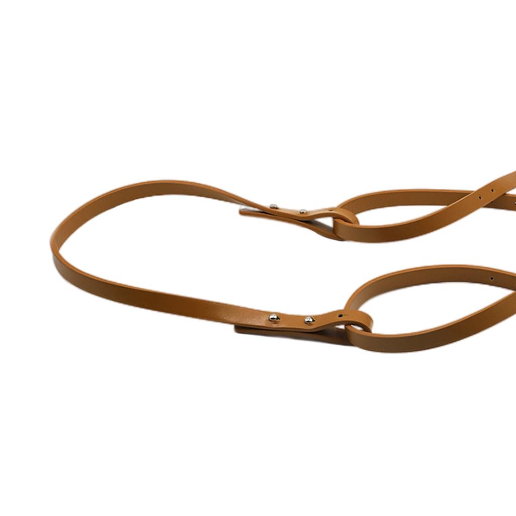 Leather Strap Handle Shoulder Bag Belt For Handmade Weave Handbag Bucket Bag Khaki