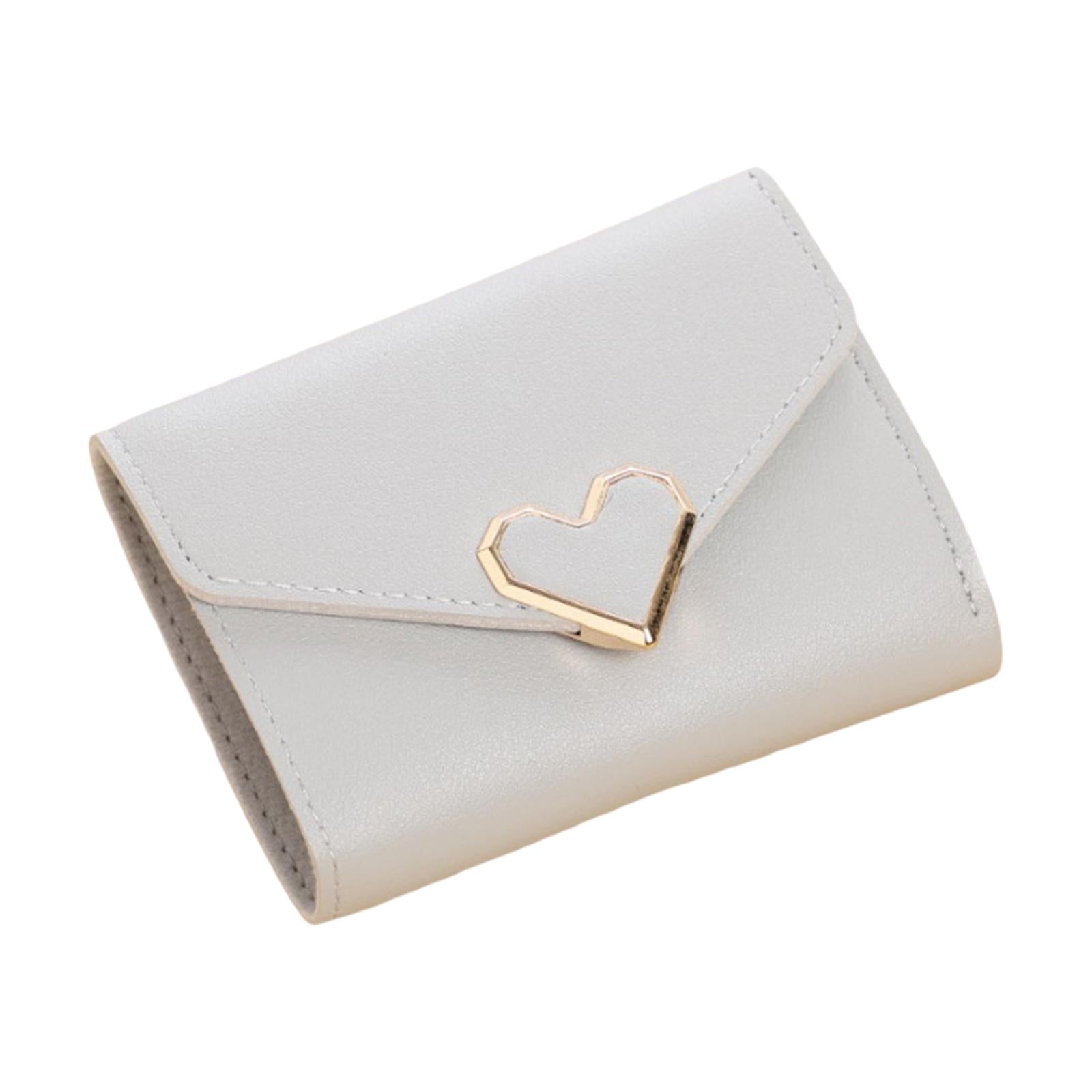 Women Small Wallet Mini Purse Bifold Leather Short Card Holder Handbag Gray