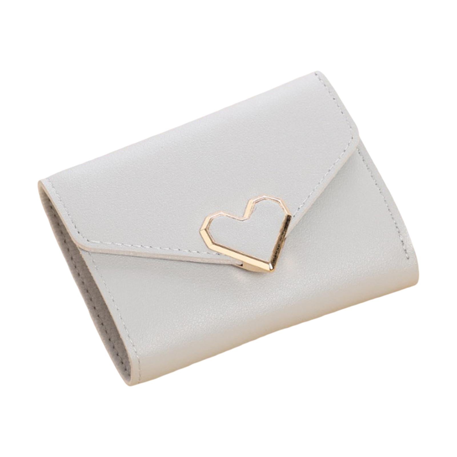 Women Small Wallet Mini Purse Bifold Leather Short Card Holder Handbag Gray