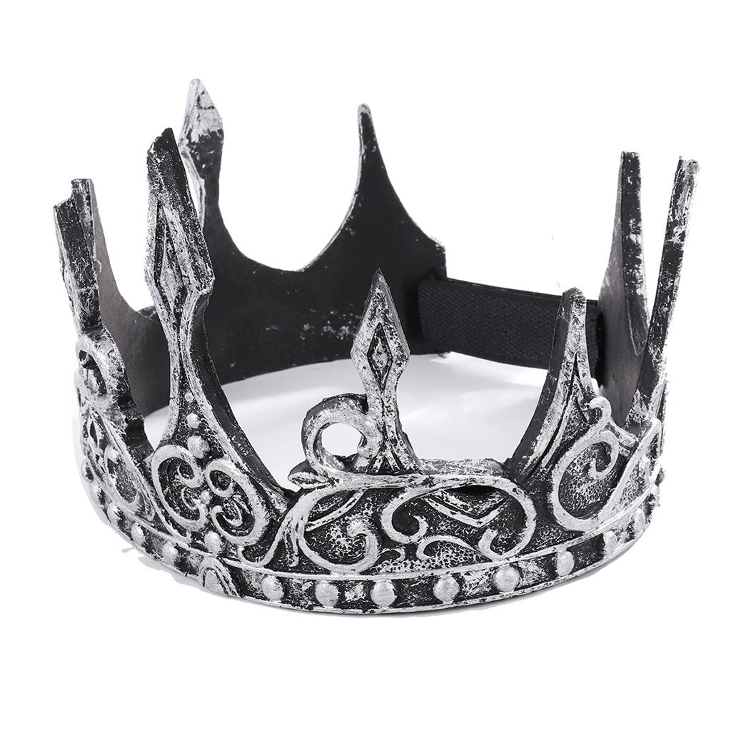 King Crown for Men Birthday for Men Medieval for Prom Party Ancient silver