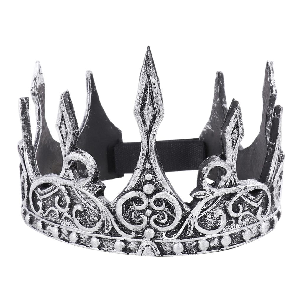 King Crown for Men Birthday for Men Medieval for Prom Party Ancient silver