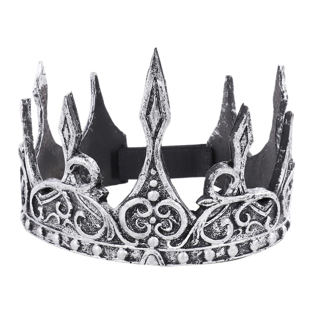 King Crown for Men Birthday for Men Medieval for Prom Party Ancient silver