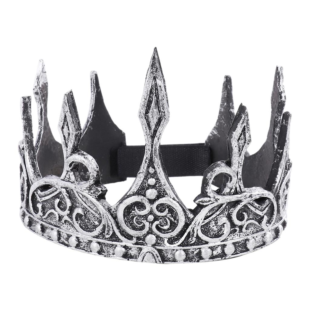 King Crown for Men Birthday for Men Medieval for Prom Party Ancient silver