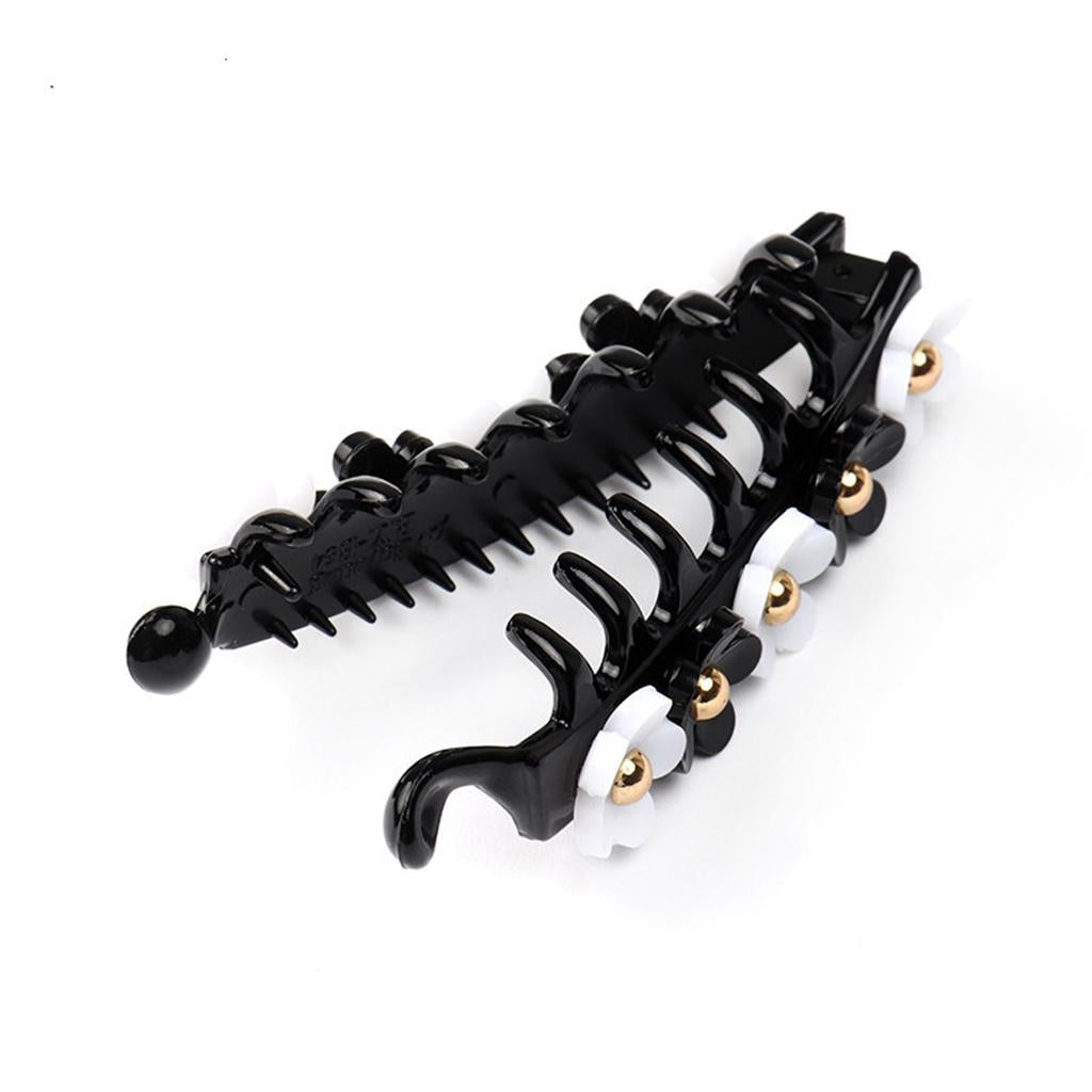 Girls Fashion Black White Petals Hair Clip Duckbill Hairpin Headwear Style 1