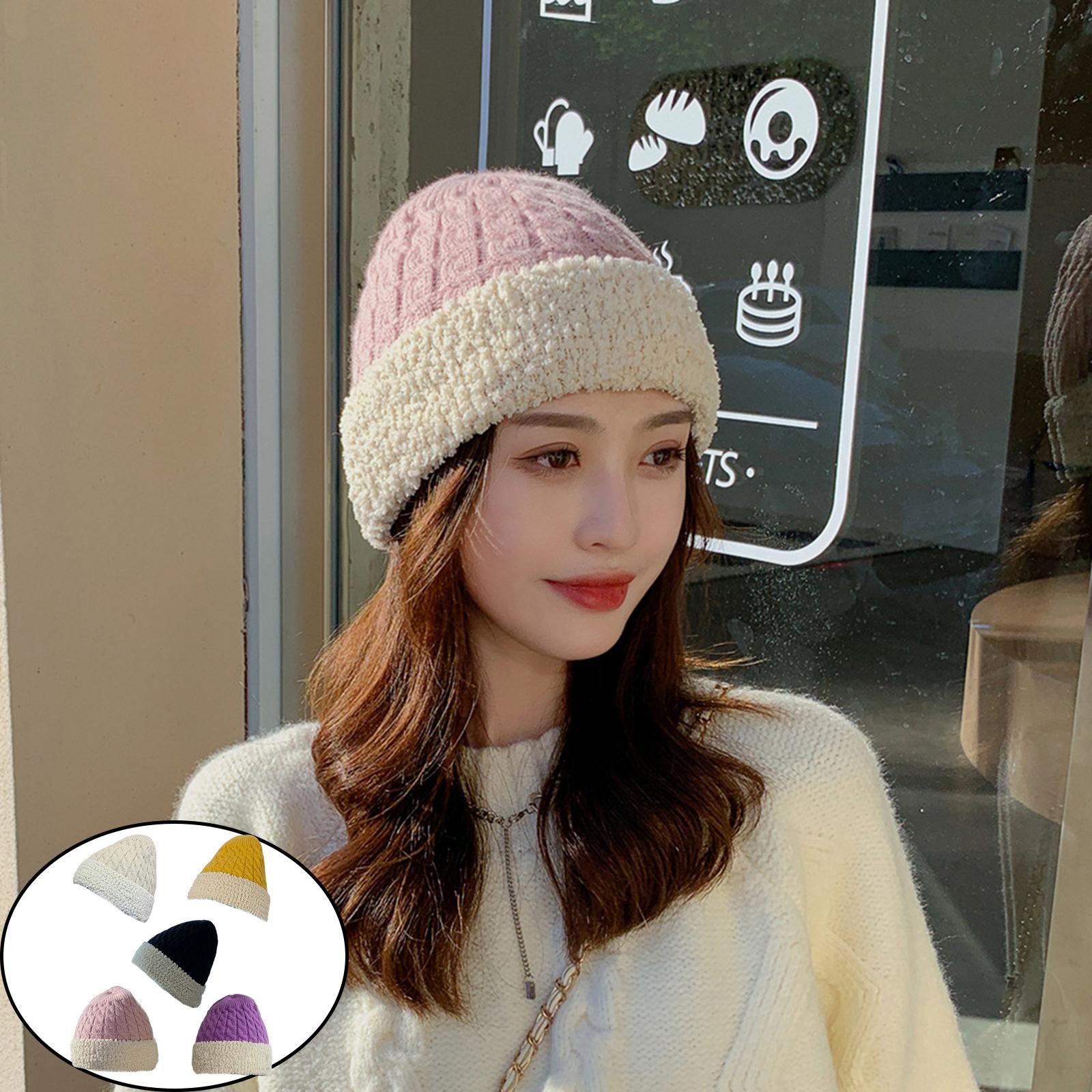 Women Knitted Beanie Winter Fashion Thermal Hats Outdoor Gadget Yellow