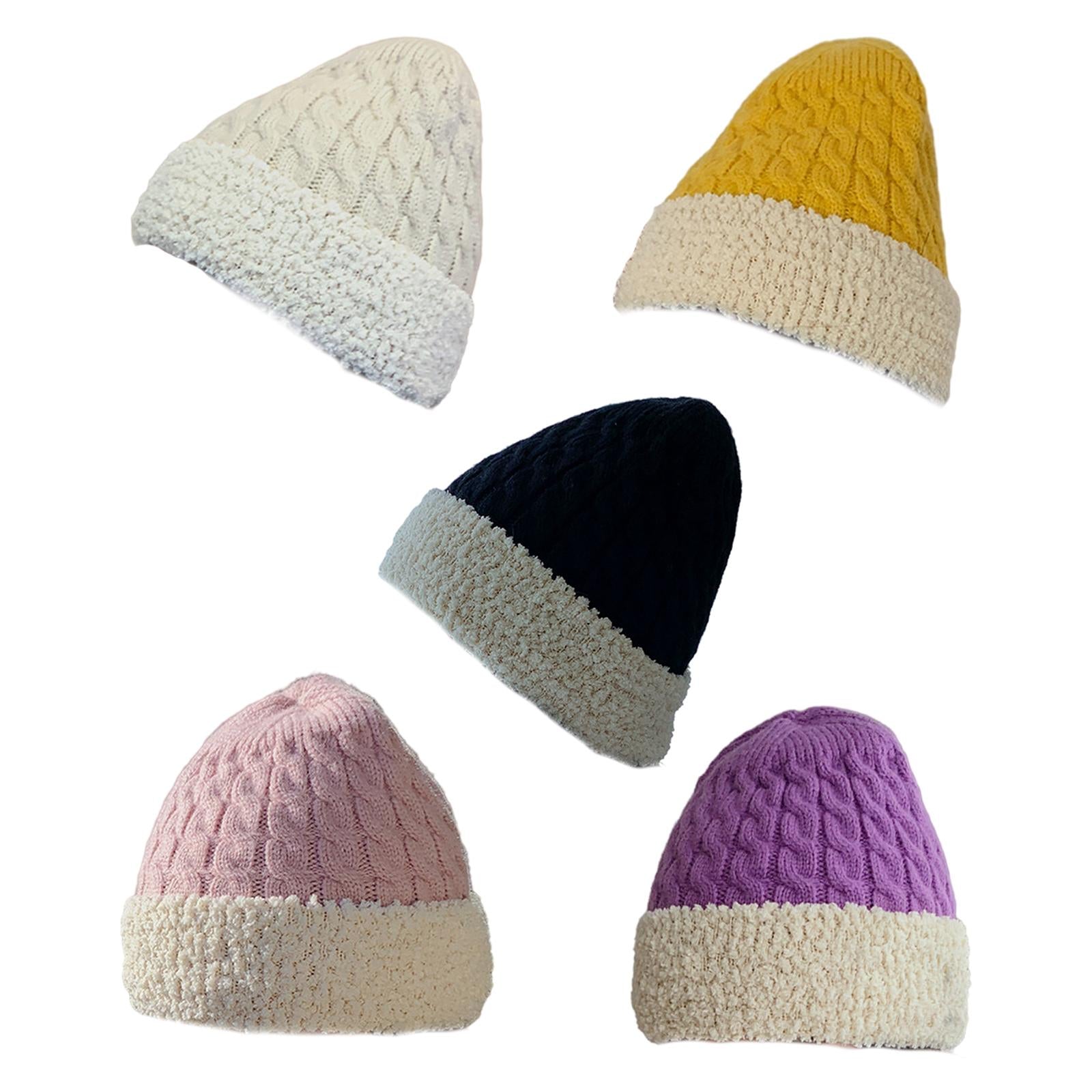 Women Knitted Beanie Winter Fashion Thermal Hats Outdoor Gadget Yellow