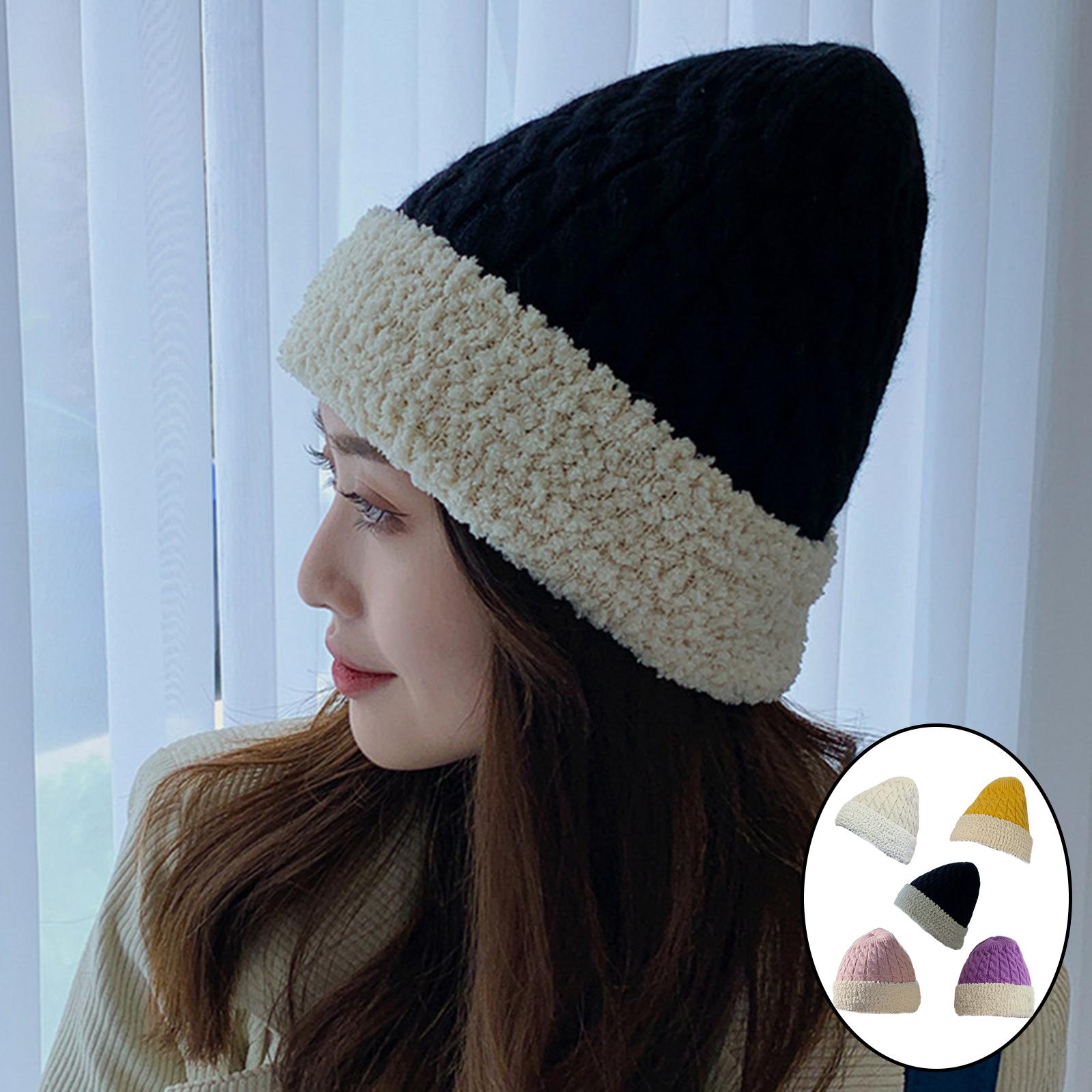 Women Knitted Beanie Winter Fashion Thermal Hats Outdoor Gadget Yellow