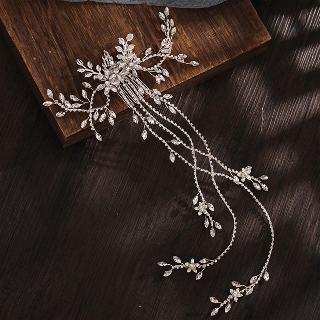Wedding Bridal Hair Comb Flower Rhinestone Crystal Hair Clip Pins Bridesmaid Silver