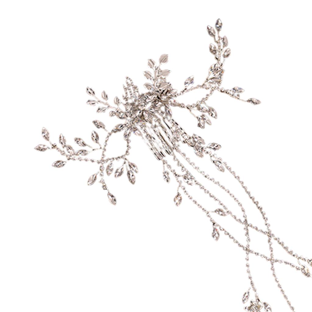Wedding Bridal Hair Comb Flower Rhinestone Crystal Hair Clip Pins Bridesmaid Silver