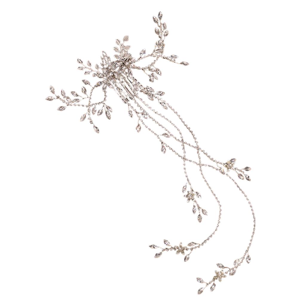 Wedding Bridal Hair Comb Flower Rhinestone Crystal Hair Clip Pins Bridesmaid Silver