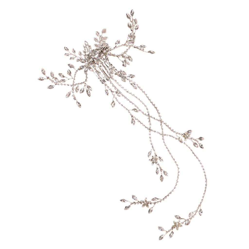 Wedding Bridal Hair Comb Flower Rhinestone Crystal Hair Clip Pins Bridesmaid Silver