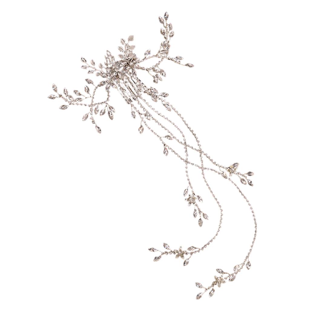 Wedding Bridal Hair Comb Flower Rhinestone Crystal Hair Clip Pins Bridesmaid Silver