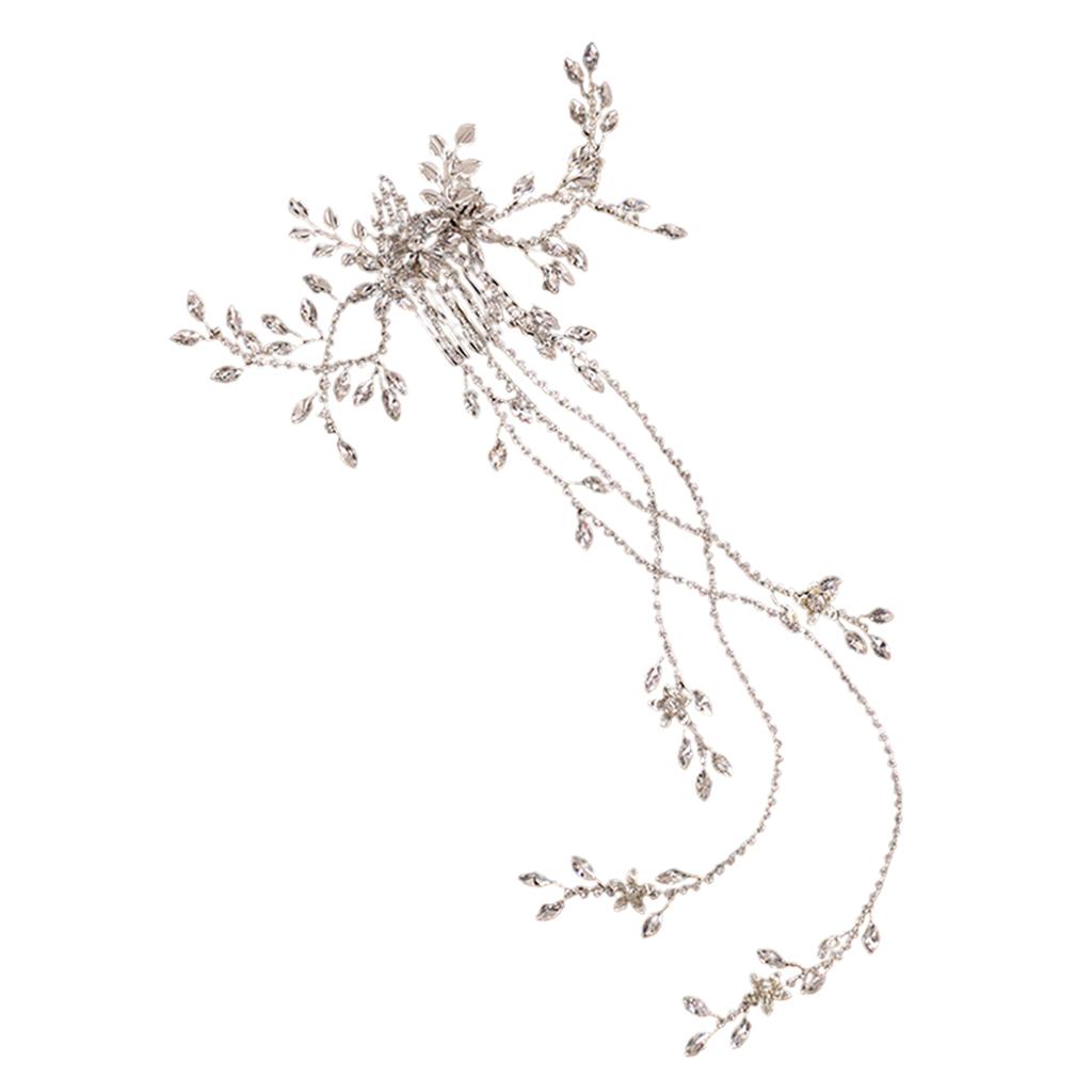 Wedding Bridal Hair Comb Flower Rhinestone Crystal Hair Clip Pins Bridesmaid Silver