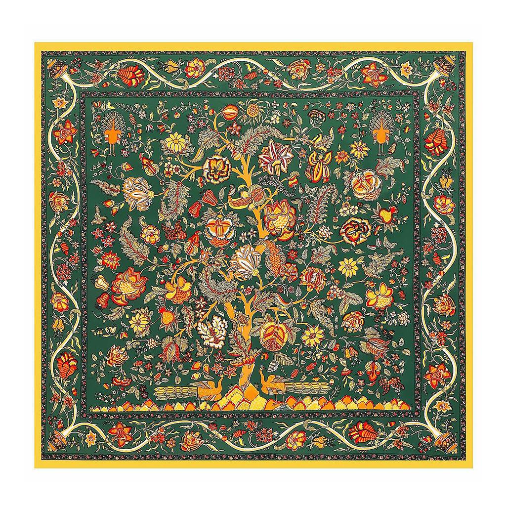 Square Scarf Flower Floral Scarf Bundle for Sleeping Wrap Headdress Green