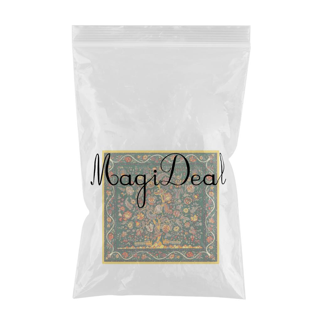 Square Scarf Flower Floral Scarf Bundle for Sleeping Wrap Headdress Green