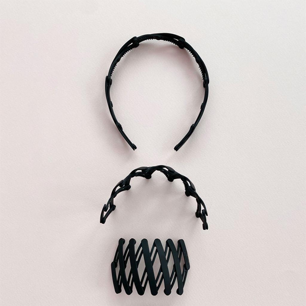 Retractable Hair Band Fashion Folding No Slip Headband for Men Women Black