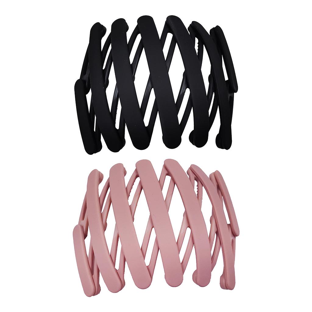 Retractable Hair Band Fashion Folding No Slip Headband for Men Women Black