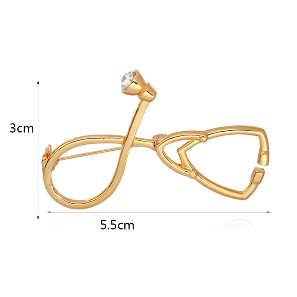 Stethoscopes Brooches Women Men Students Jewelry Brooch Pin Gift Gold