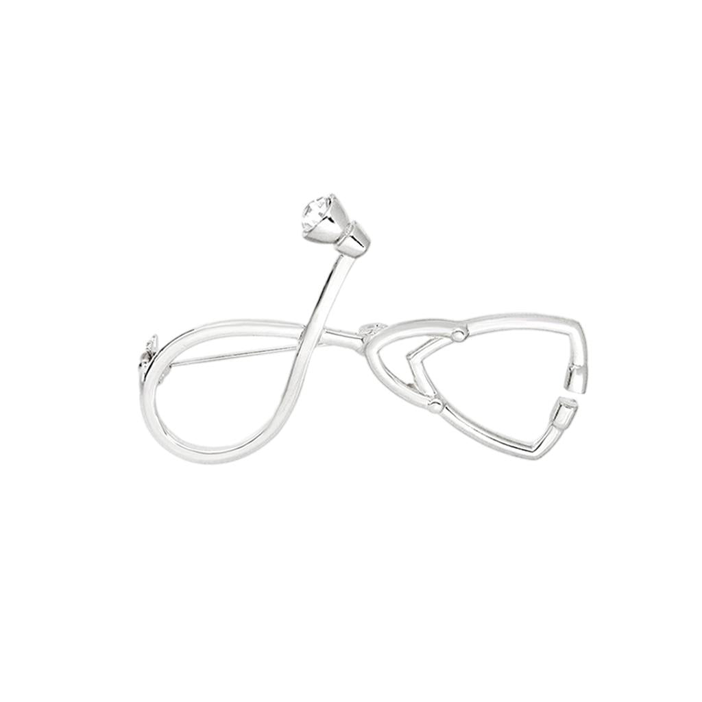 Stethoscopes Brooches Women Men Students Jewelry Brooch Pin Gift Silver