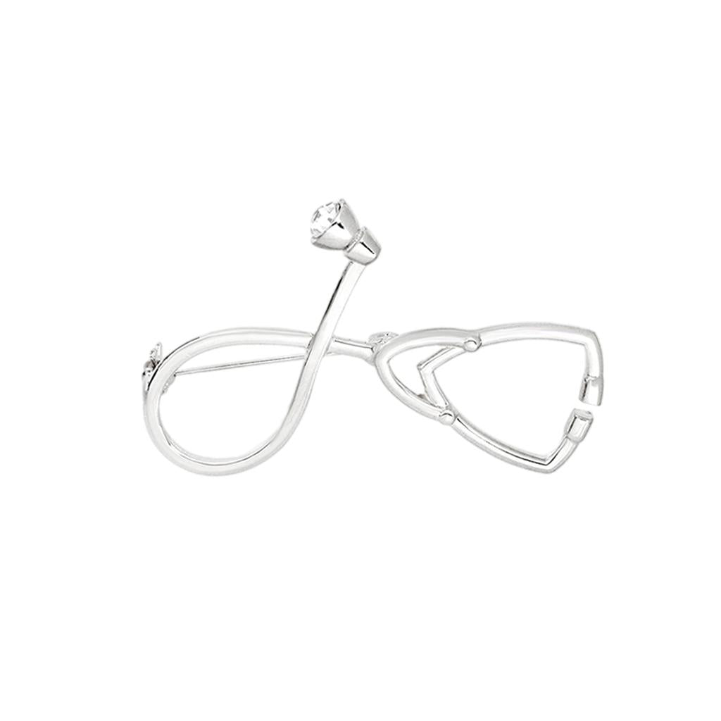 Stethoscopes Brooches Women Men Students Jewelry Brooch Pin Gift Silver