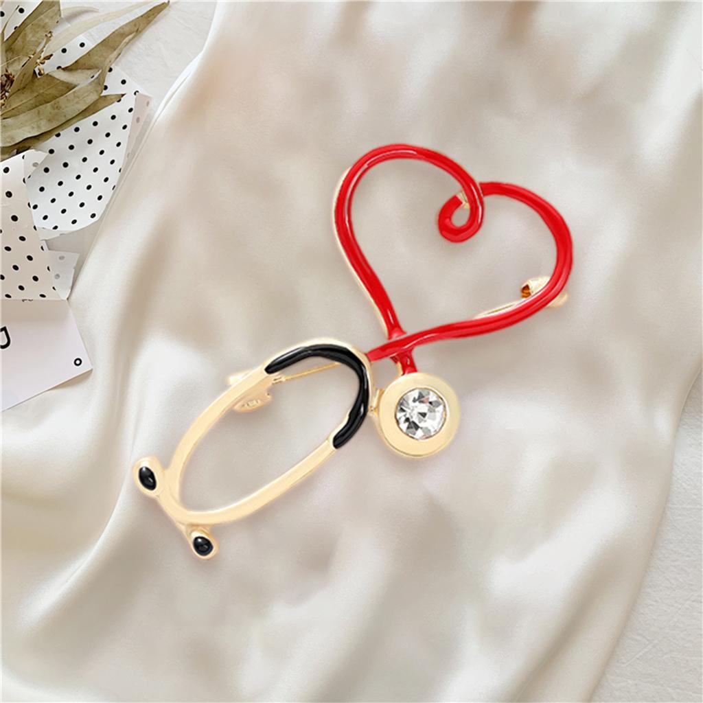 Brooch Pin Heart Sahped Medicine Jewellery Nursing Pins for Lapel Women Style 1