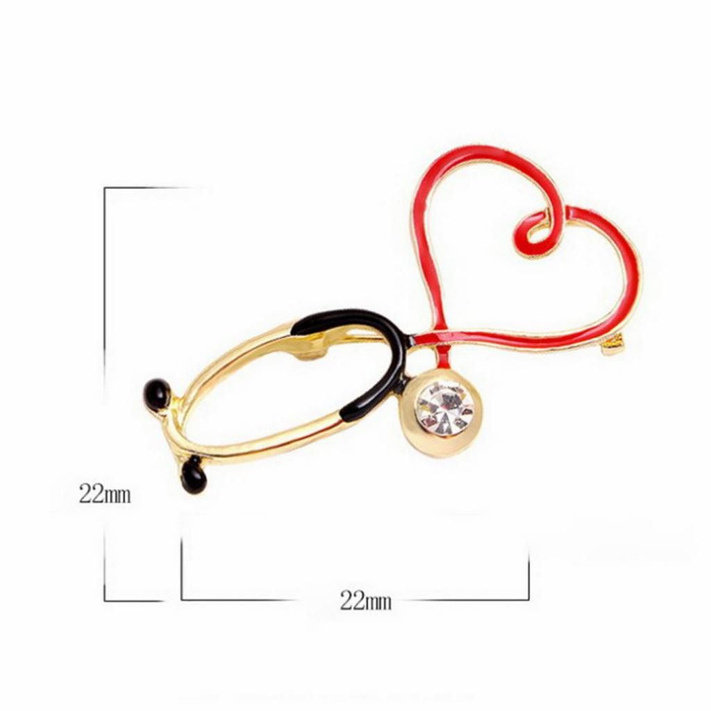 Brooch Pin Heart Sahped Medicine Jewellery Nursing Pins for Lapel Women Style 1