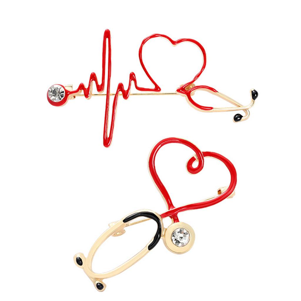 Brooch Pin Heart Sahped Medicine Jewellery Nursing Pins for Lapel Women Style 1