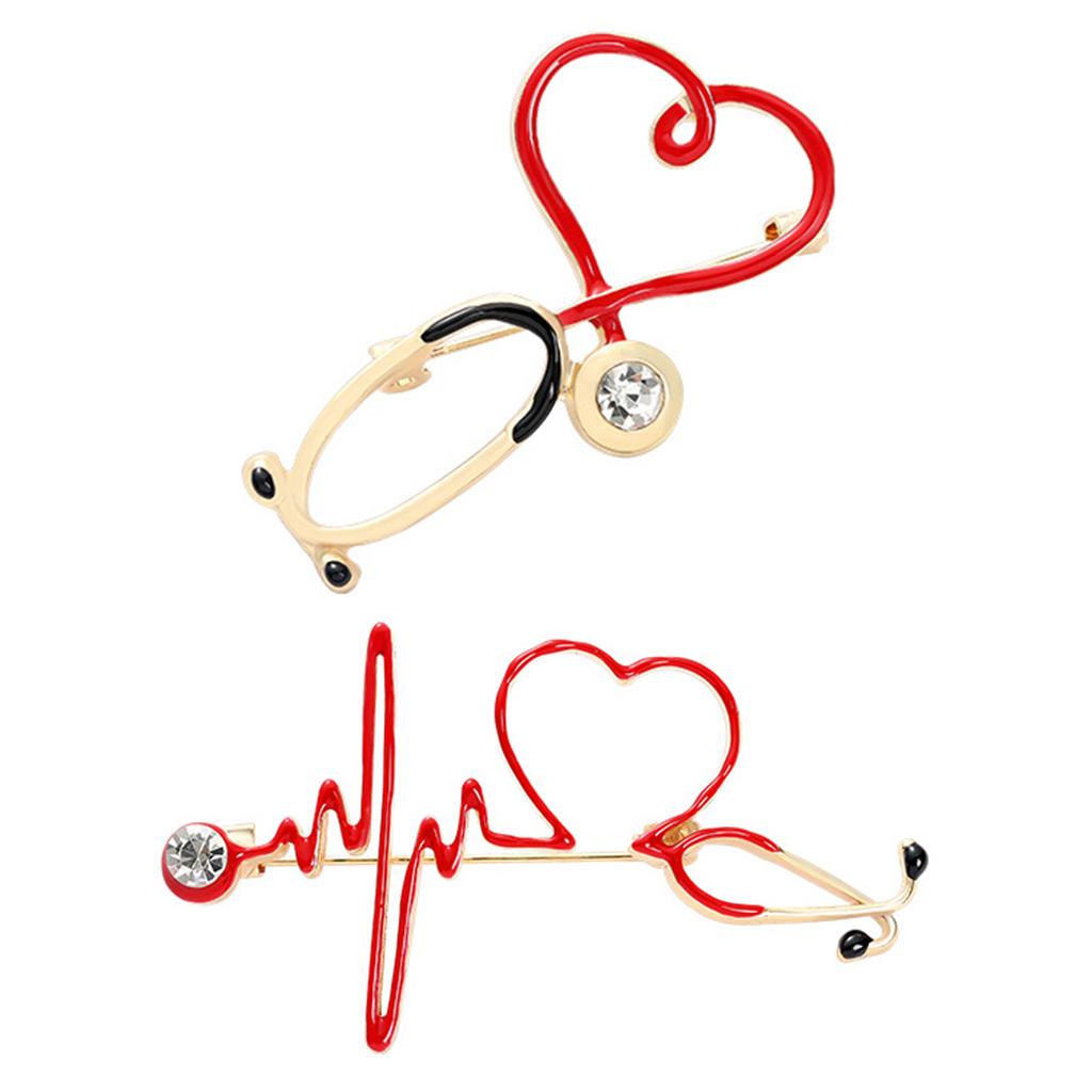 Brooch Pin Heart Sahped Medicine Jewellery Nursing Pins for Lapel Women Style 1