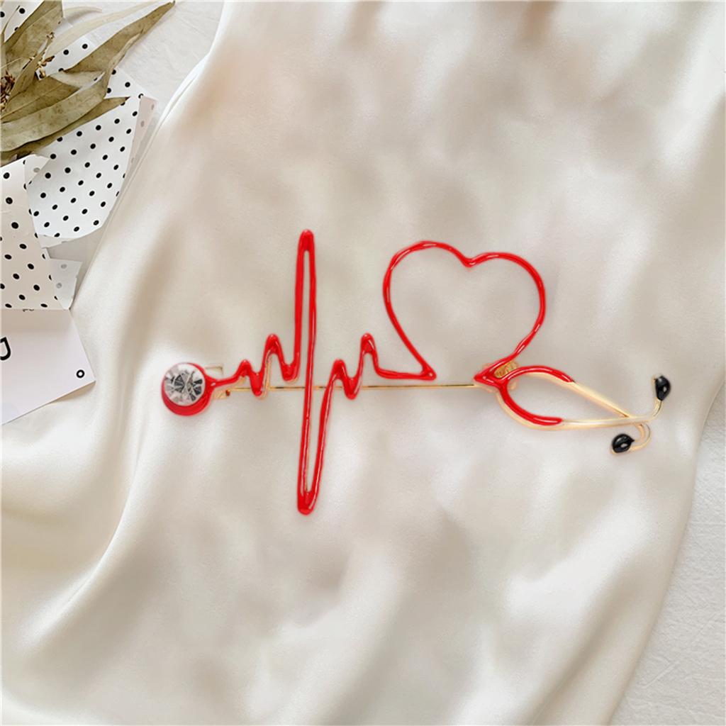 Brooch Pin Heart Sahped Medicine Jewellery Nursing Pins for Lapel Women Style 2