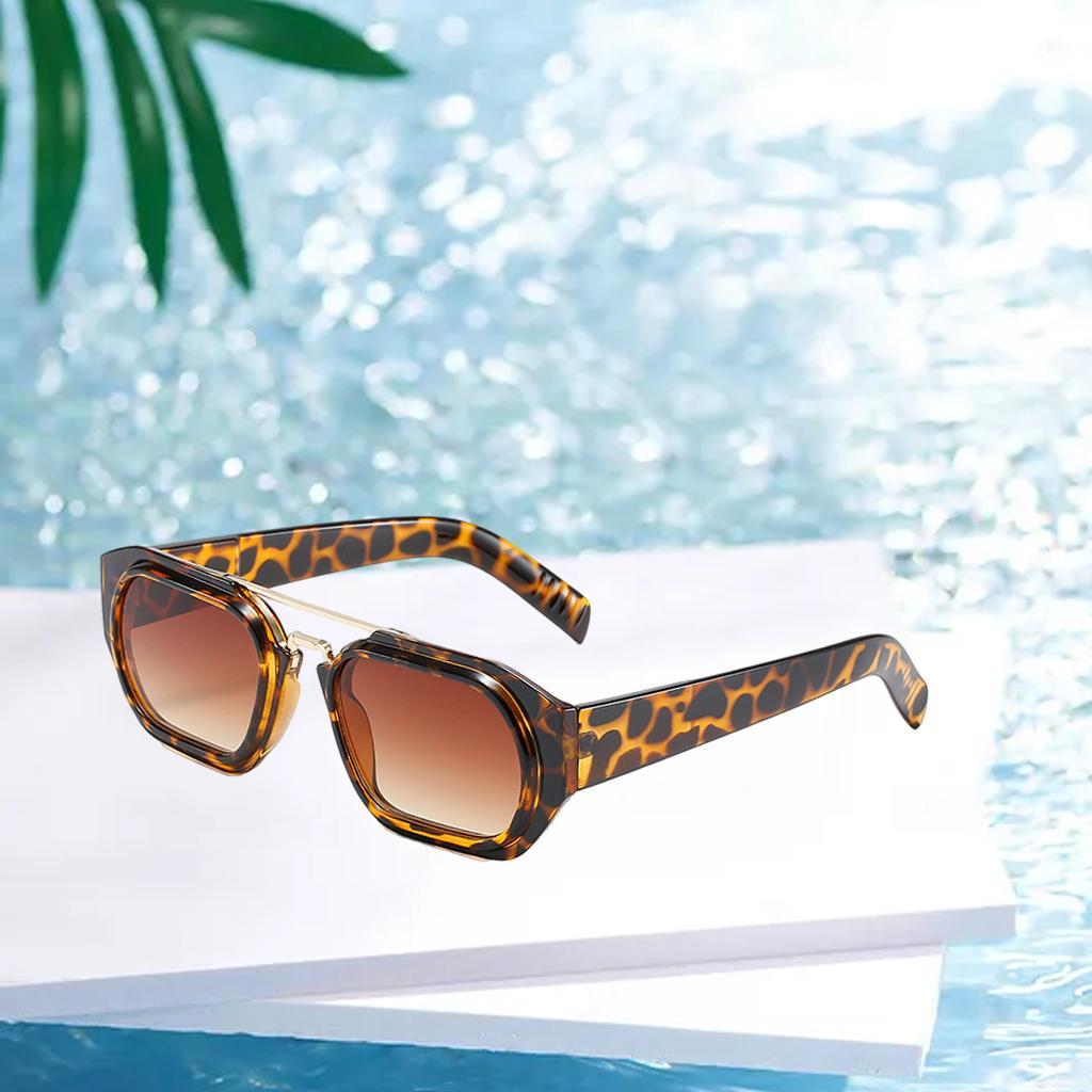 Trendy Retro Style Square Sun Glasses Party Props UV400 Glasses Leopard