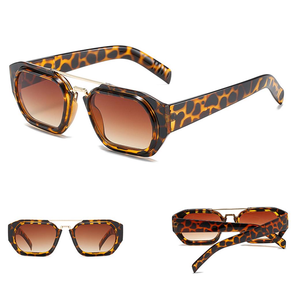 Trendy Retro Style Square Sun Glasses Party Props UV400 Glasses Leopard