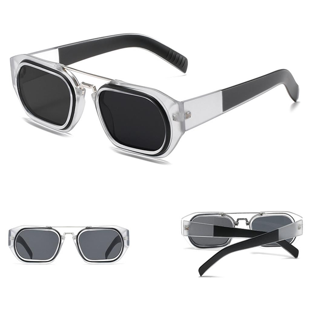 Trendy Retro Style Square Sun Glasses Party Props UV400 Glasses Black Gray