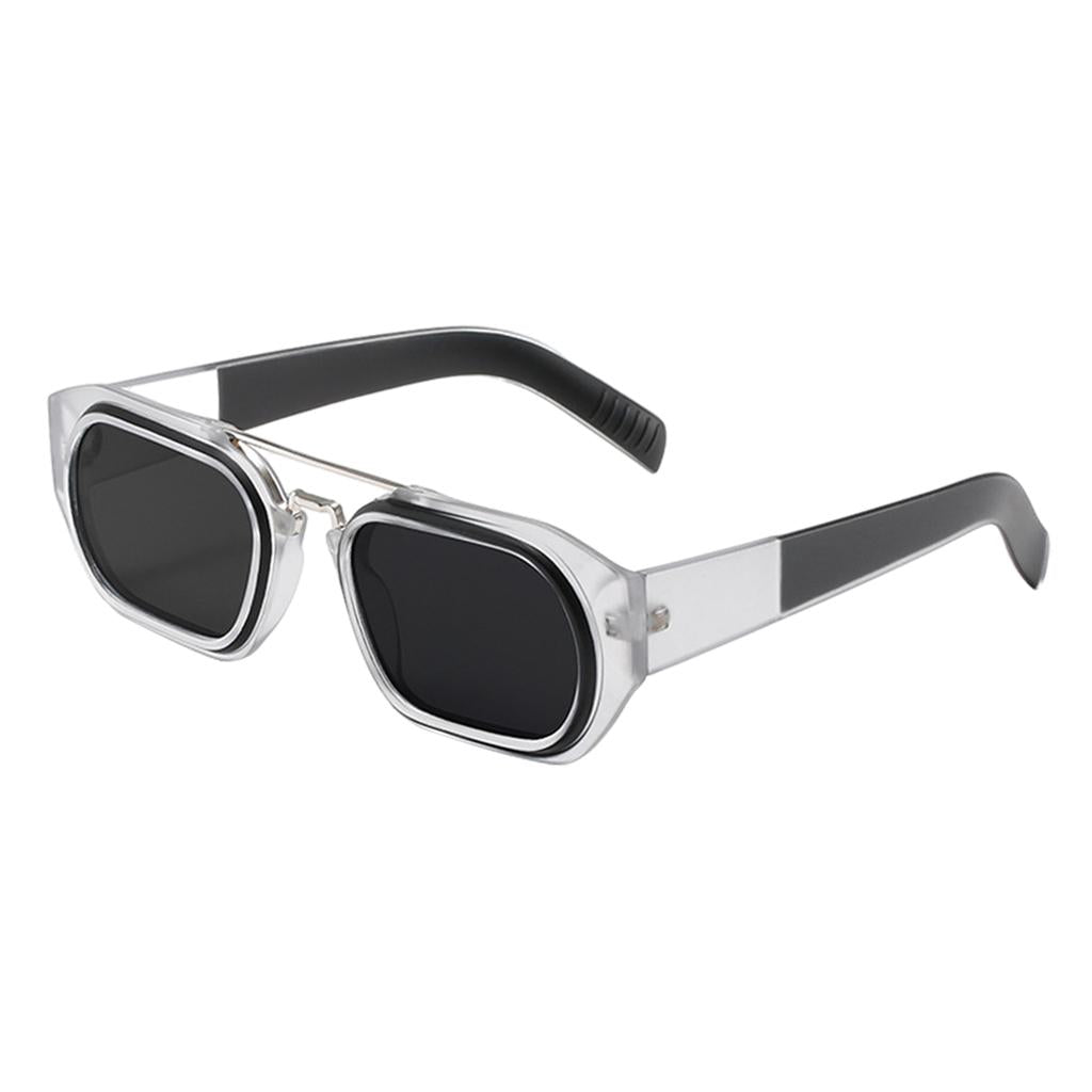 Trendy Retro Style Square Sun Glasses Party Props UV400 Glasses Black Gray