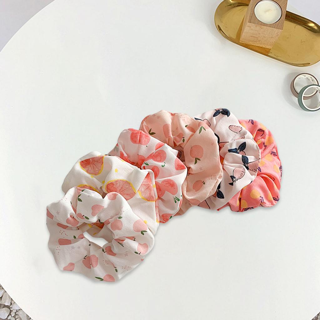 Hair Scrunchie Elastic Ponytail Ties Fashion Pony Tail Holder Band Bobbles 6PCS Pink