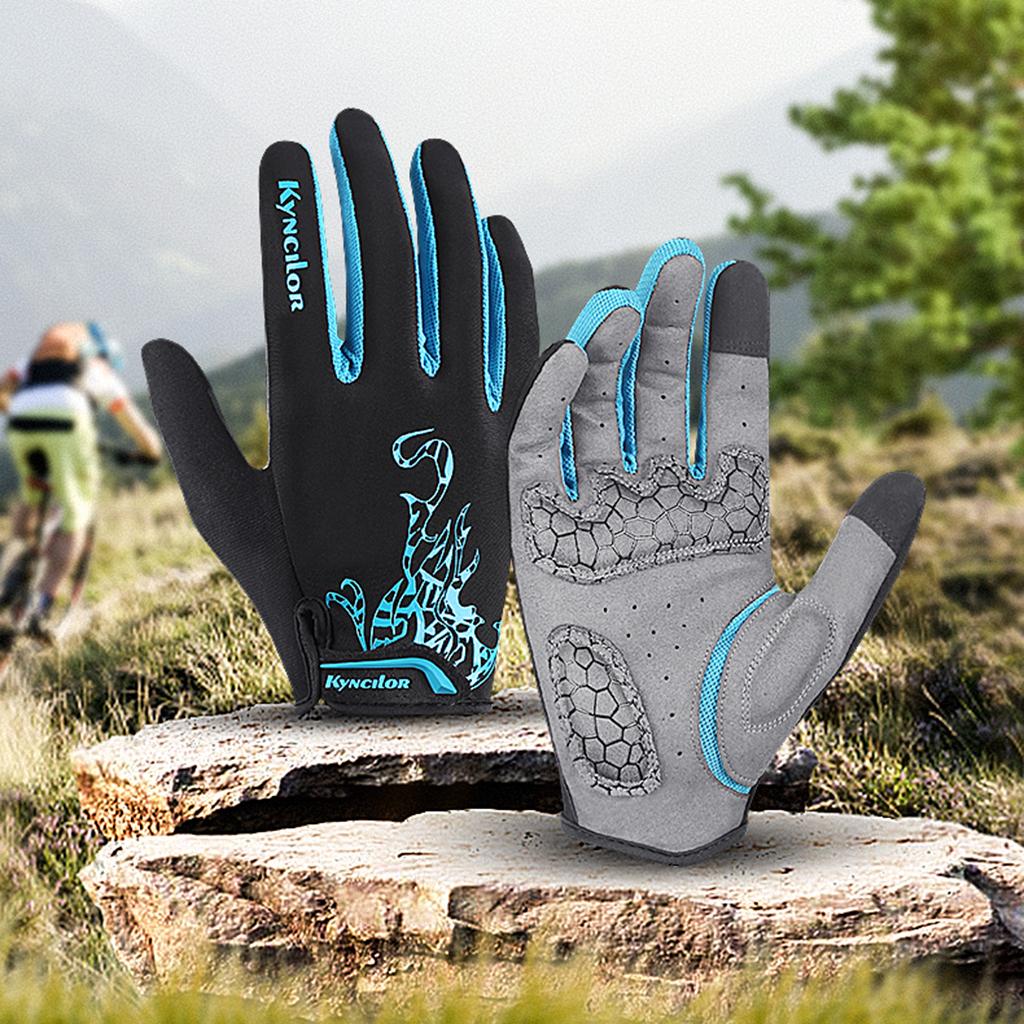 Bicycle Gloves Non Slip Breathable Lightweight for Driving Cycling L Blue