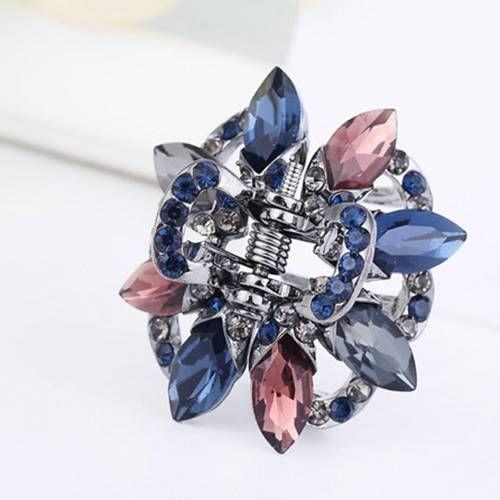Hair Clip Claw Rhinestone Crystal Gripper for Thin Hair Ladies Mixed Color