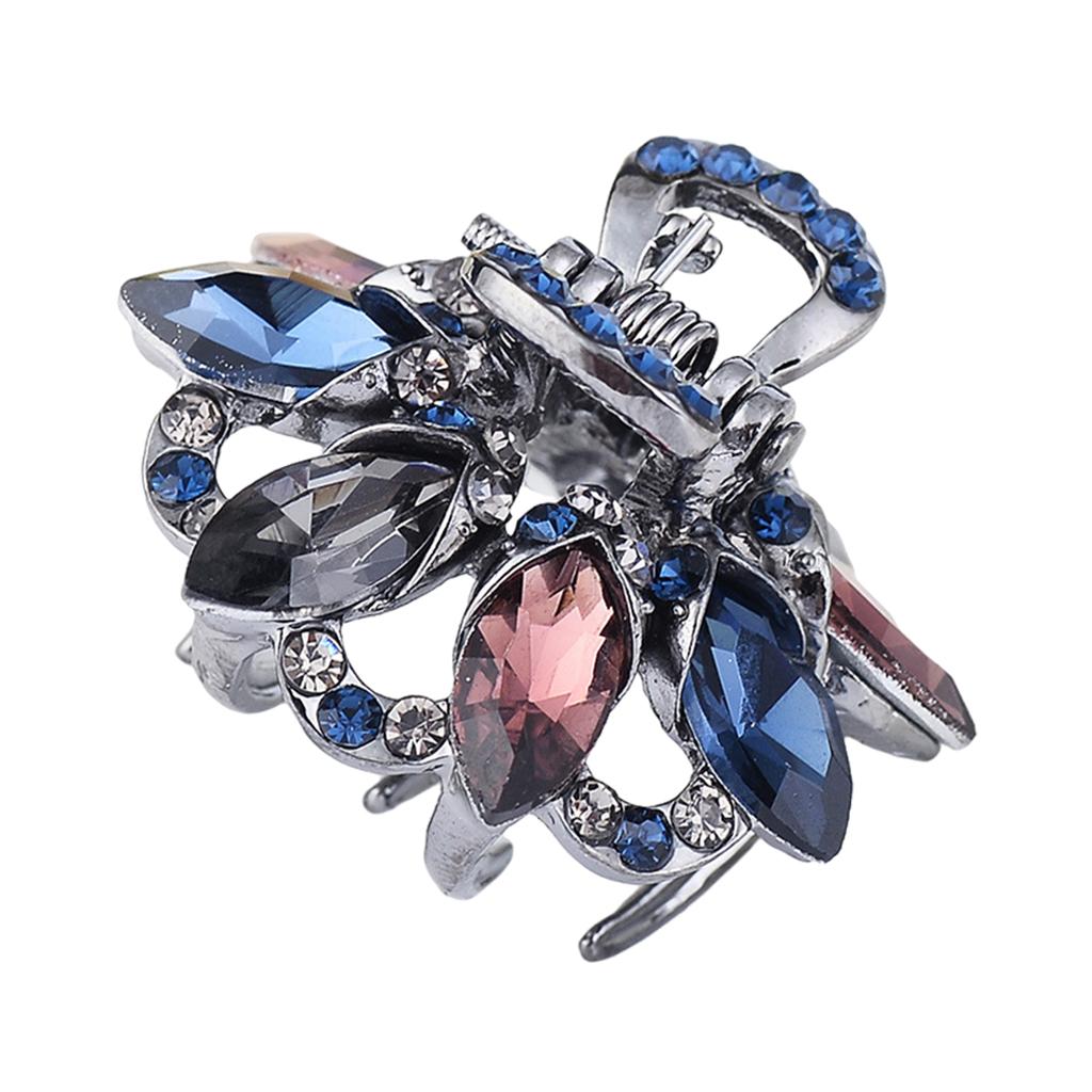 Hair Clip Claw Rhinestone Crystal Gripper for Thin Hair Ladies Mixed Color