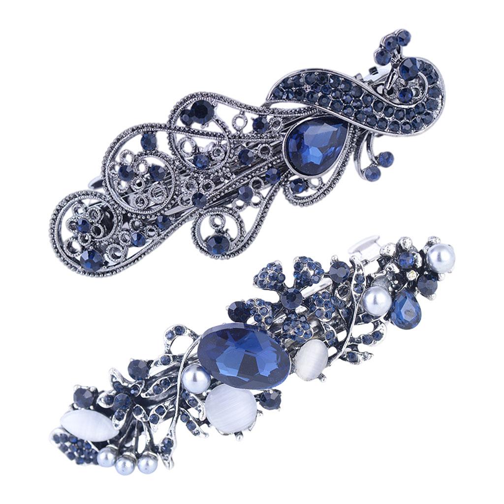 Hair Barrette Clamp Elegant Jewelry Clip for Wedding Women 651 Pearl Flower