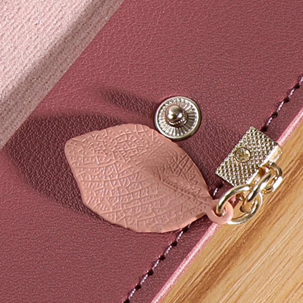 Female Lady Small Coin Purse Slim Wallet Bag Handbag Travel Purse Dark Pink