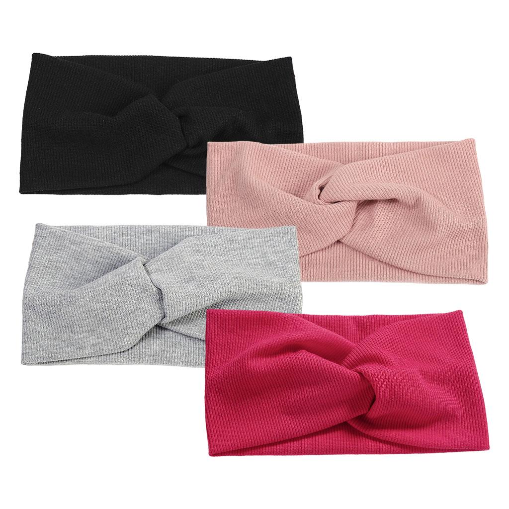 Women's Stretchy Hair Bands Girls Headwrap Bandage for Yoga Hair Accessories Rose Red