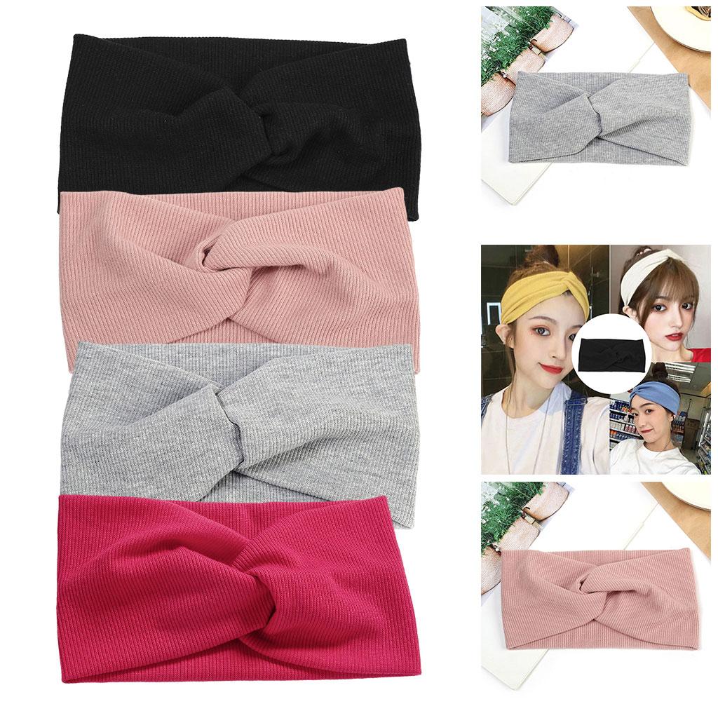 Women's Stretchy Hair Bands Girls Headwrap Bandage for Yoga Hair Accessories Rose Red