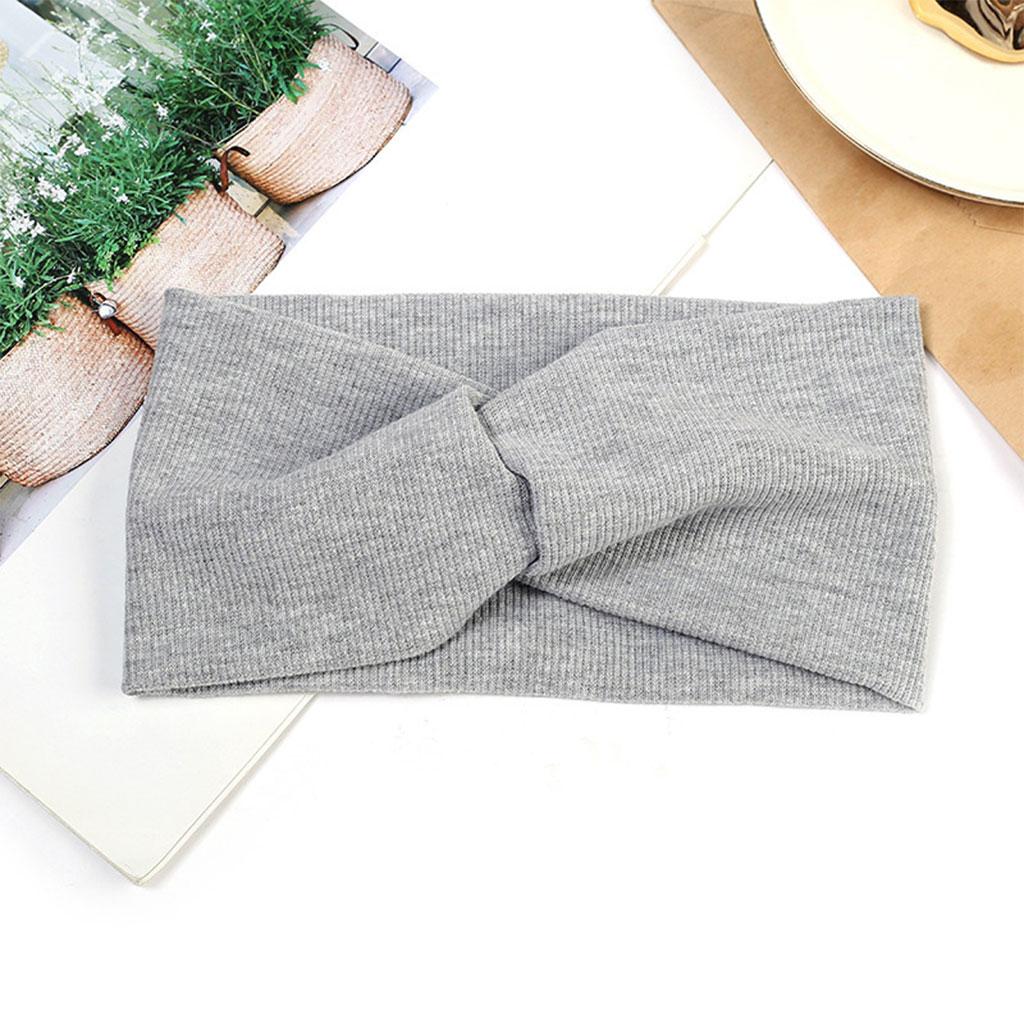 Women's Stretchy Hair Bands Girls Headwrap Bandage for Yoga Hair Accessories Gray