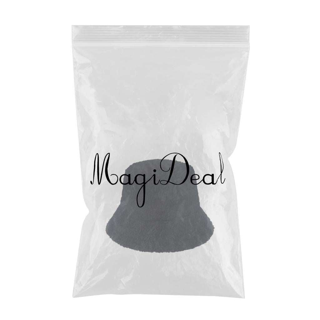 Winter Bucket Hat Warm Faux Fur Wool Elegant for Autumn Winter Hat Black