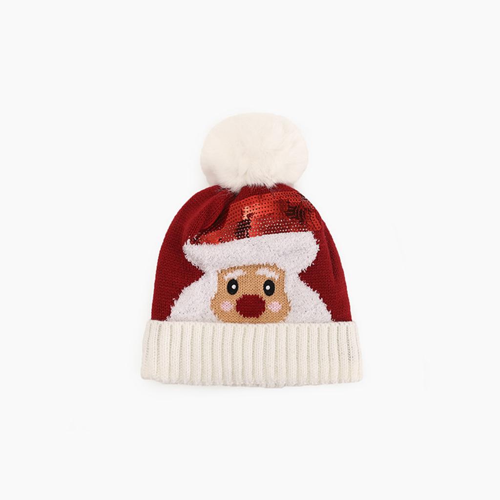 Winter Children Hat with Pom for Boys Girls Santa Hat Scarf Set