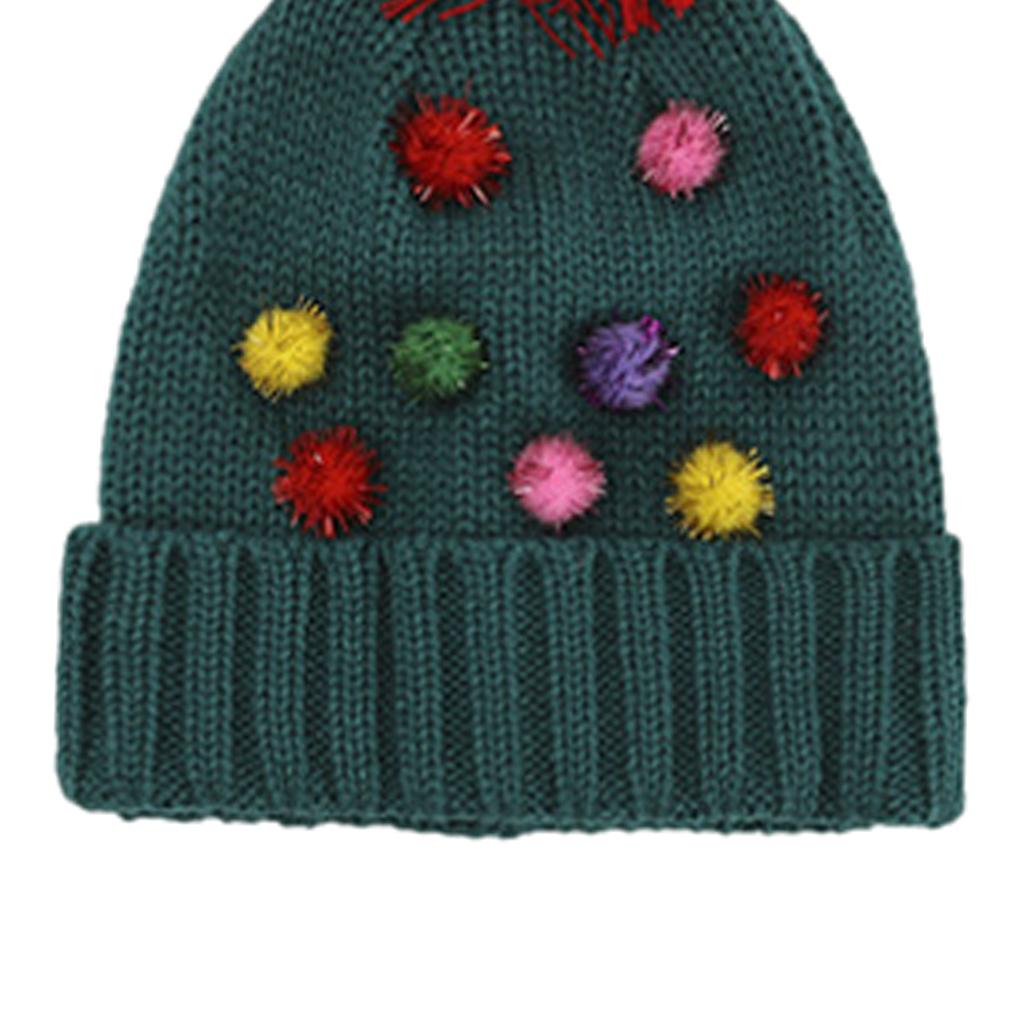 Winter Children Hat with Pom for Boys Girls Colorful Balls Hat Scarf Set
