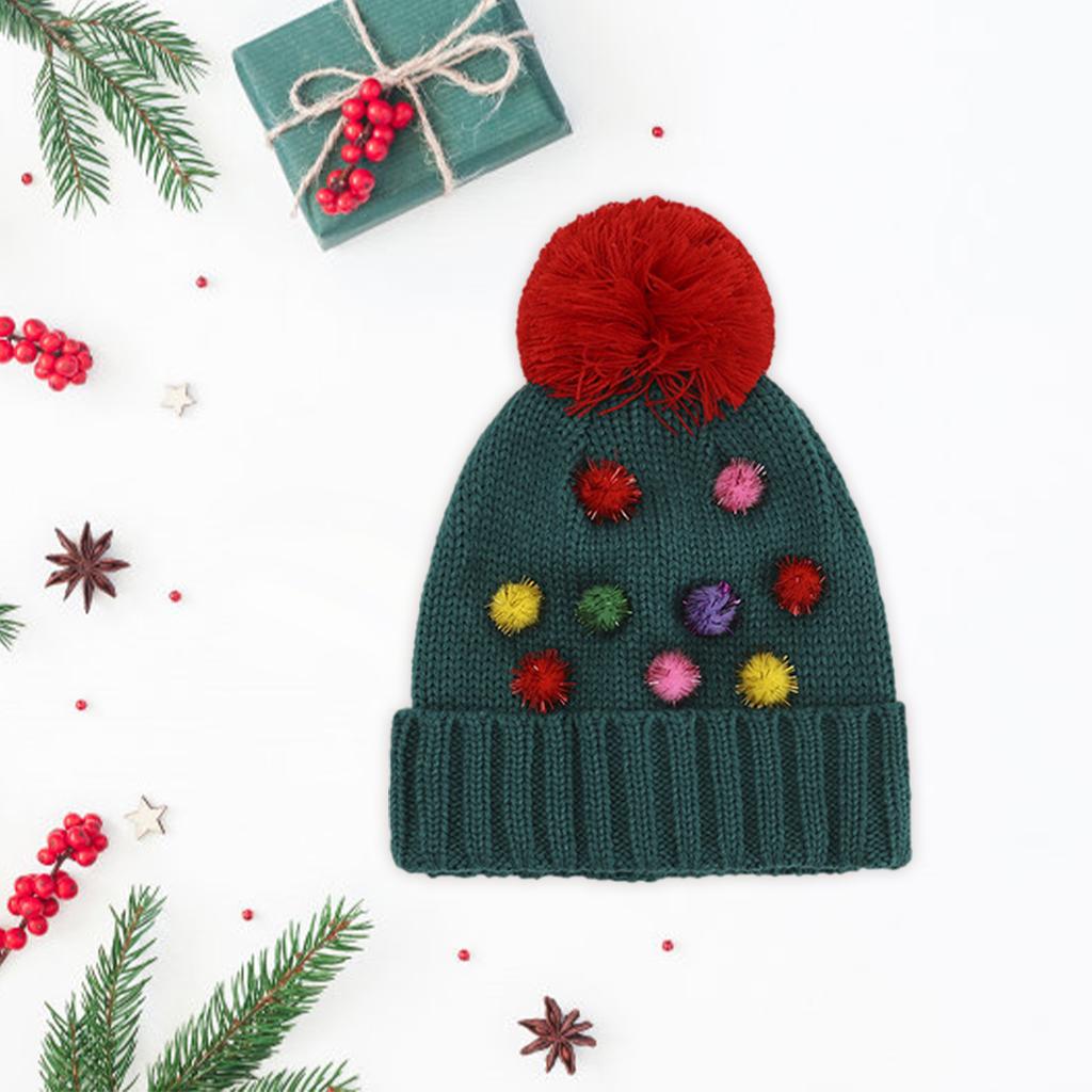 Winter Children Hat with Pom for Boys Girls Colored Ball Single Hat