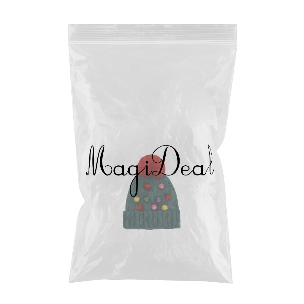 Winter Children Hat with Pom for Boys Girls Colored Ball Single Hat