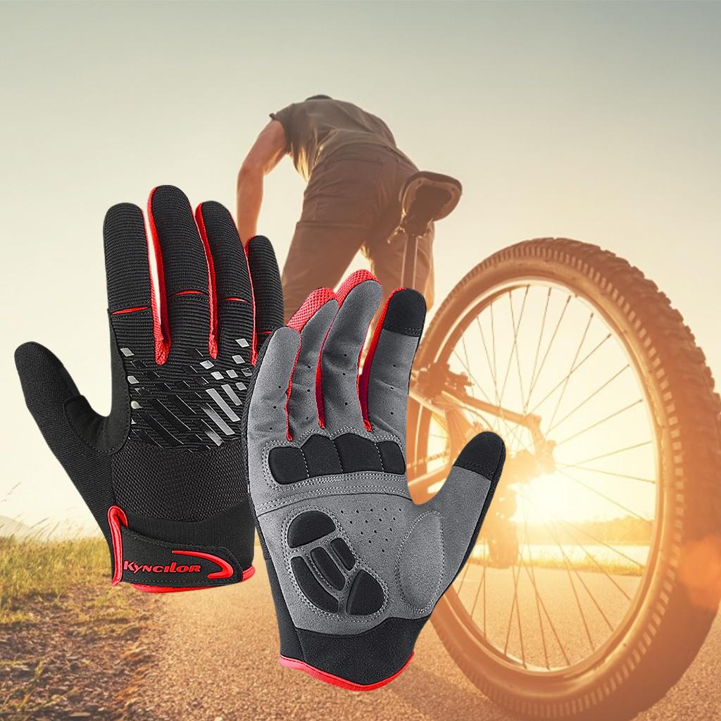 Bicycle Gloves Breathable Bike Sports Riding Equipment Mittens Red M
